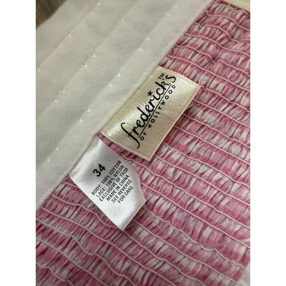 00's vintage gingham eyelet lace corset top y2k lingerie set Size 34 S/M - Picture 9 of 10